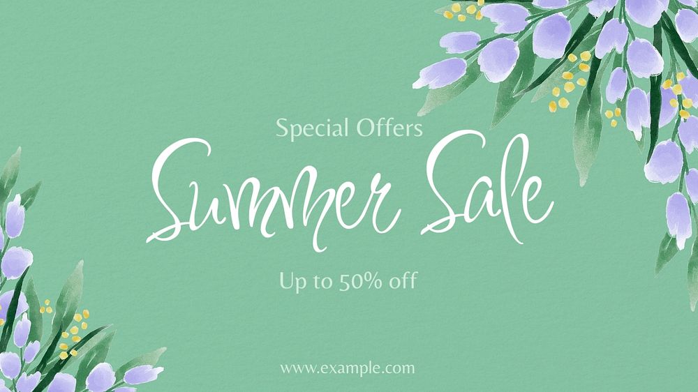 Summer sale blog banner template, editable text