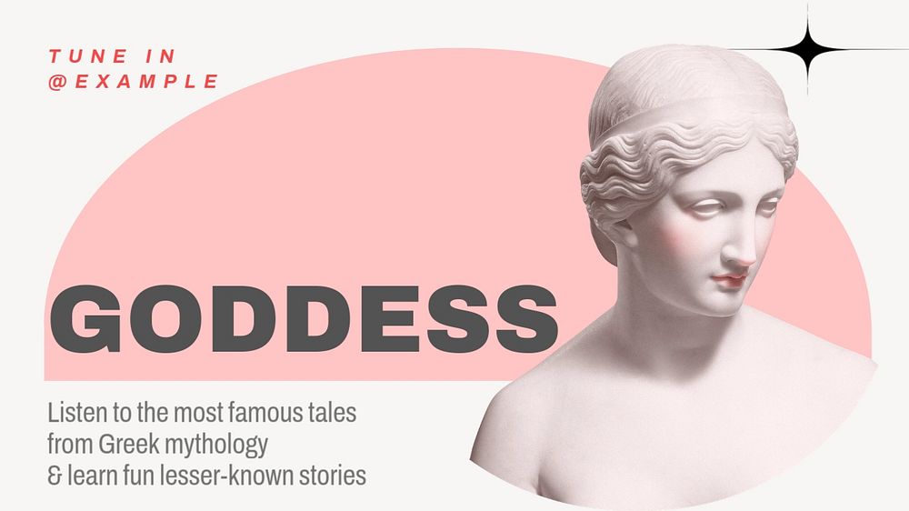 Goddess podcast  blog banner template, editable text