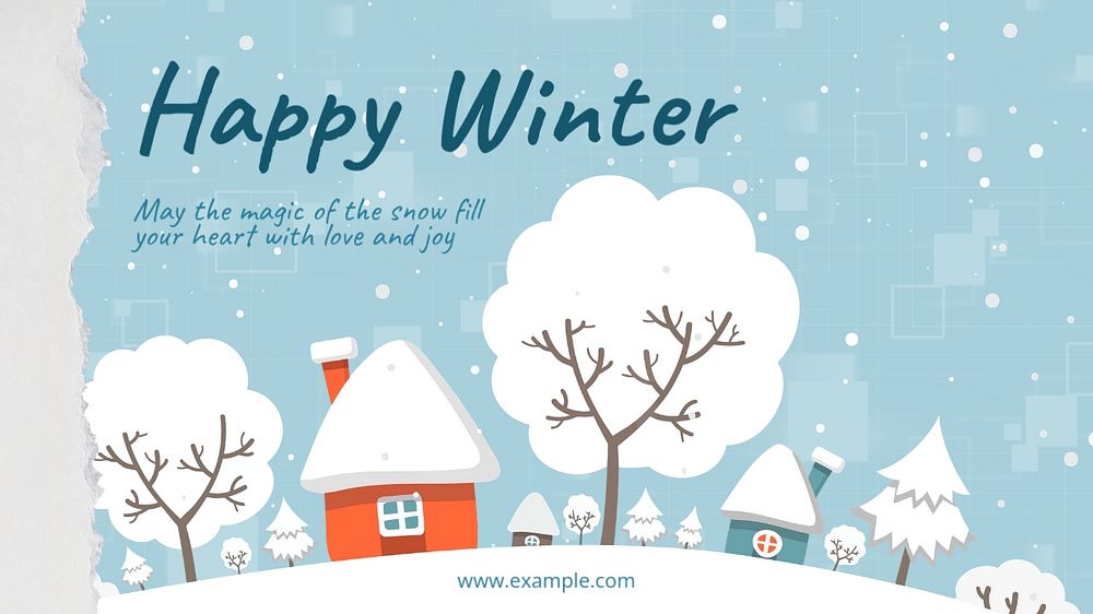 Happy winter blog banner template, editable text