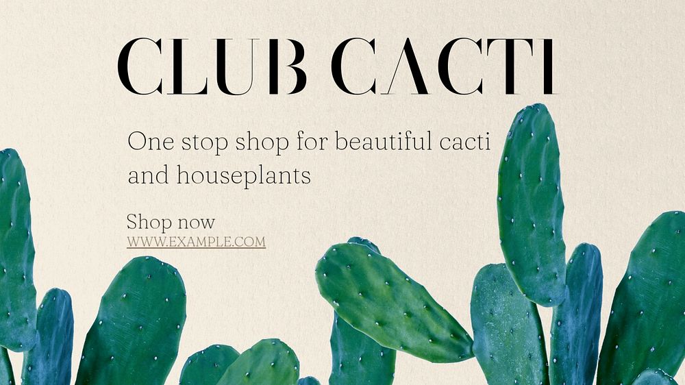 Club Cacti  blog banner template, editable text