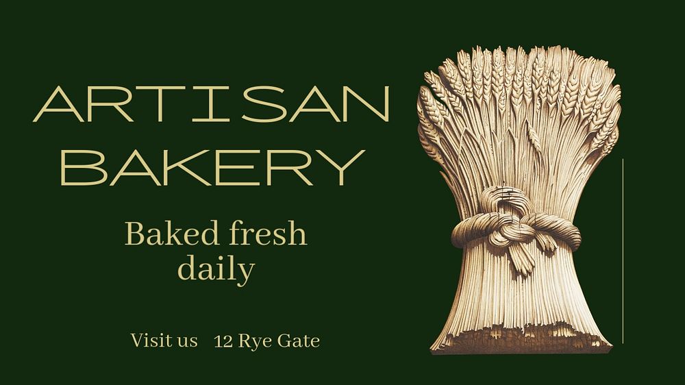 Artisan bakery  blog banner template, editable text