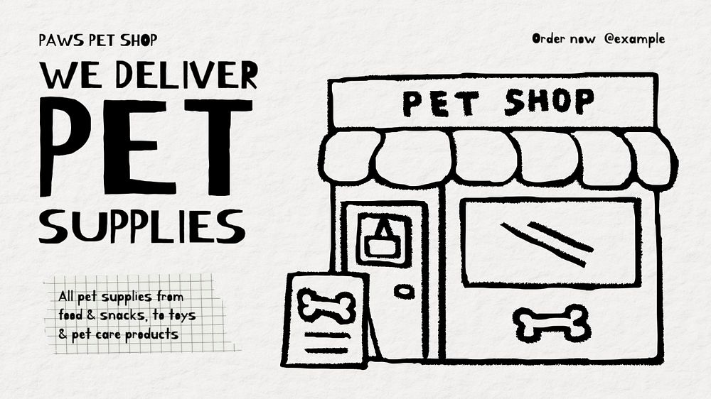 Pet shop delivery blog banner template, editable text