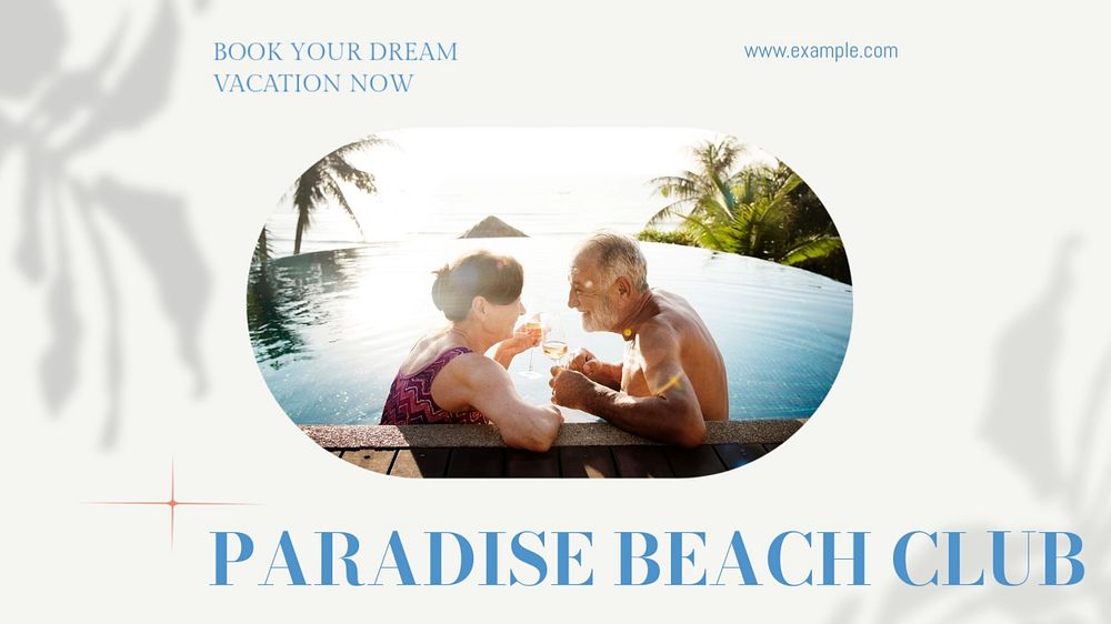 Paradise beach club  blog banner template, editable text