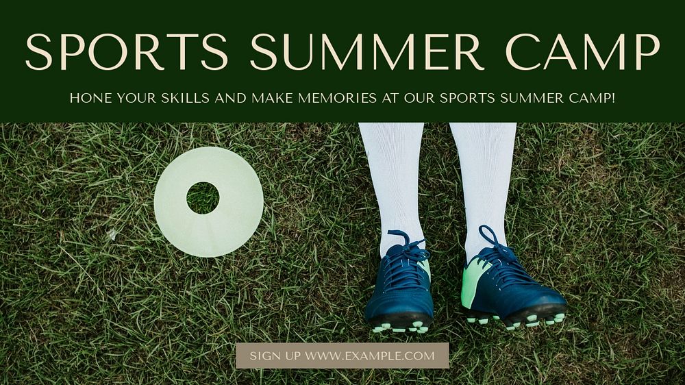 Sports Summer Camp  blog banner template, editable text