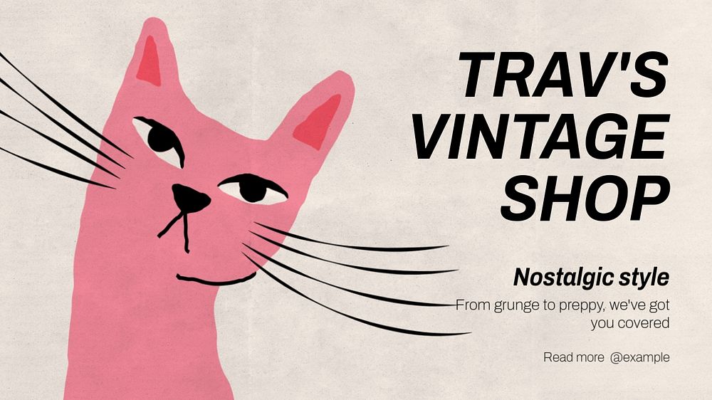 Vintage shop blog banner template, editable text