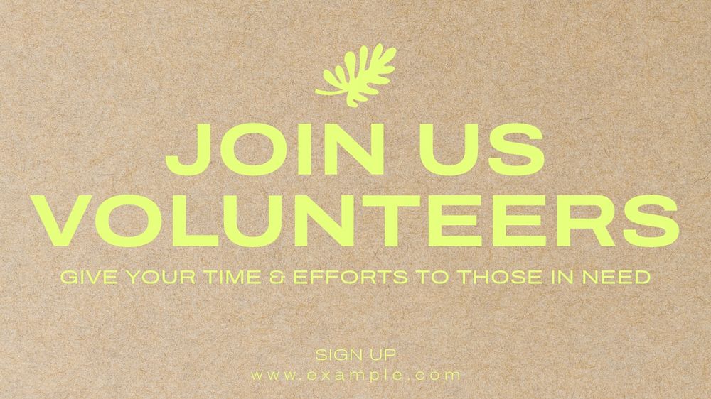 Join us volunteers blog banner template, editable text