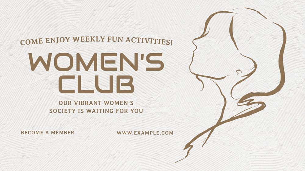 Women's club blog banner template, editable text