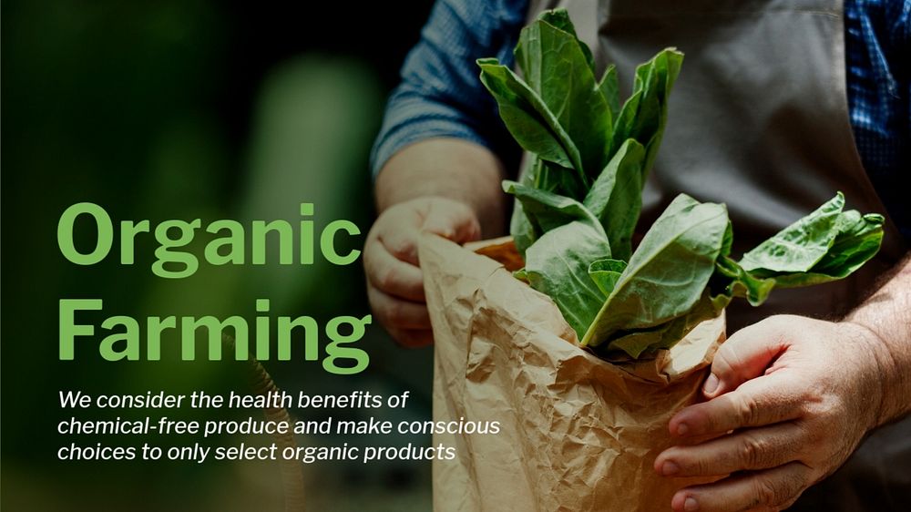 Organic farming  blog banner template, editable text