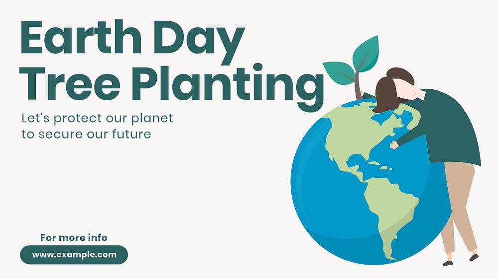 Earth day & tree  blog banner template, editable text