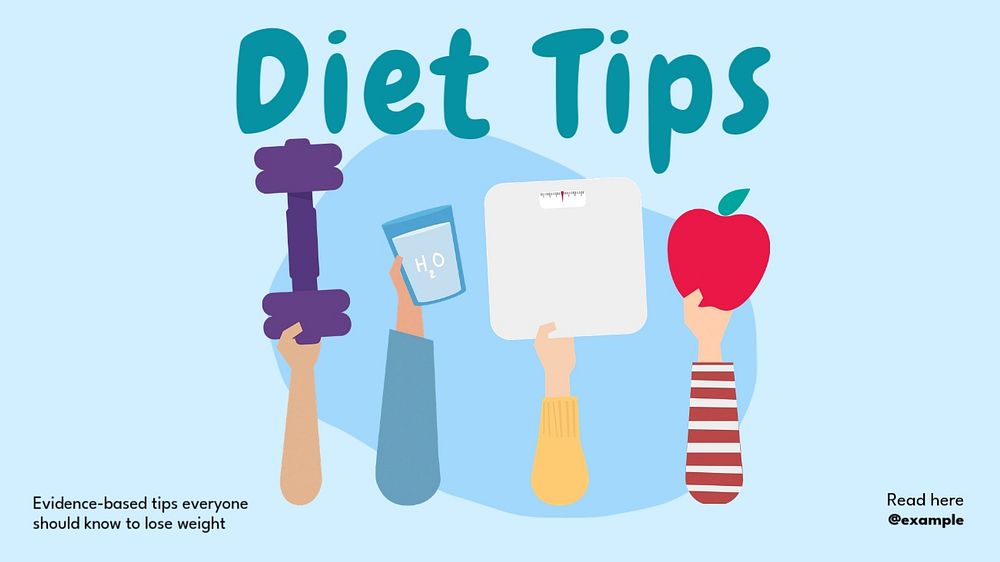 Diet tips  blog banner template, editable text