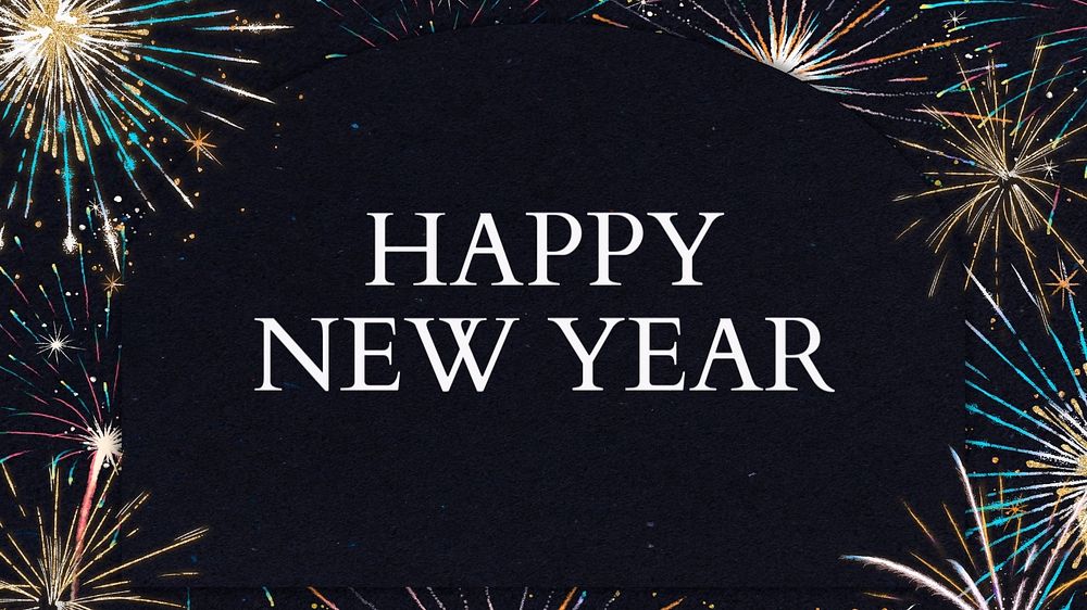 Happy New Year blog banner template, editable text