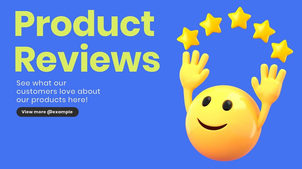 Product reviews  blog banner template, editable text