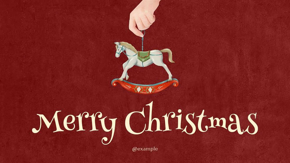 Merry Christmas blog banner template, editable text