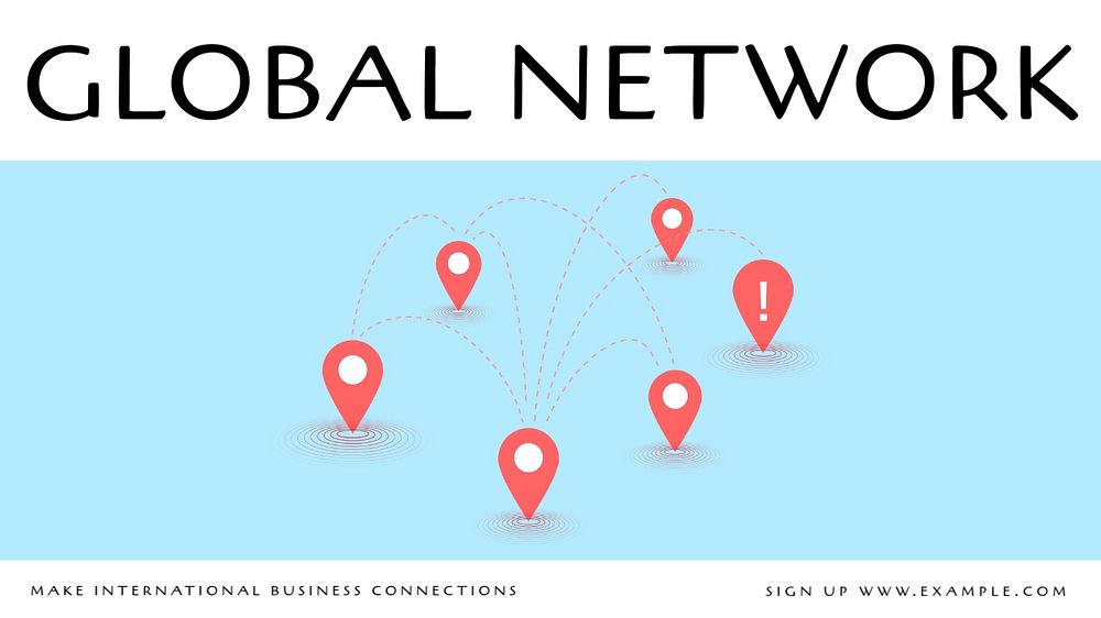 Global network  blog banner template, editable text