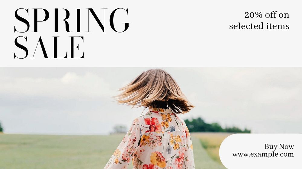 Spring sale  blog banner template, editable text