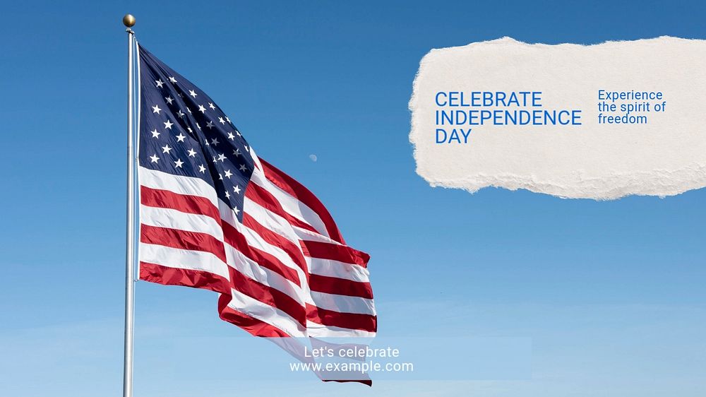 Independence day  blog banner template, editable text