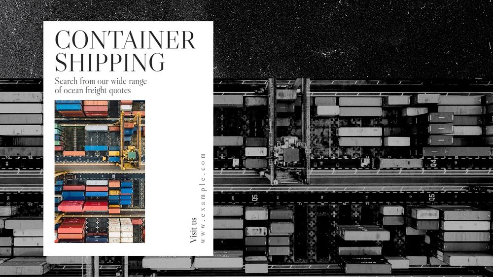 Container shipping  blog banner template, editable text