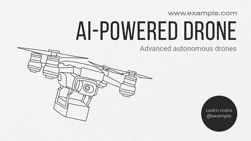 AI drone  blog banner template, editable text