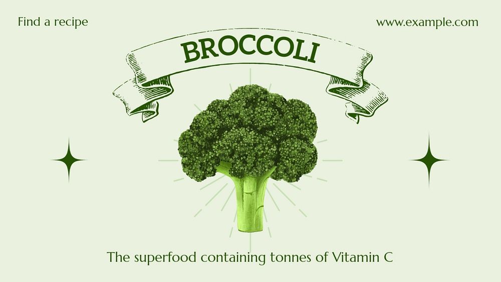 Broccoli  blog banner template, editable text