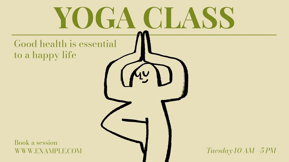 Yoga class  blog banner template, editable text