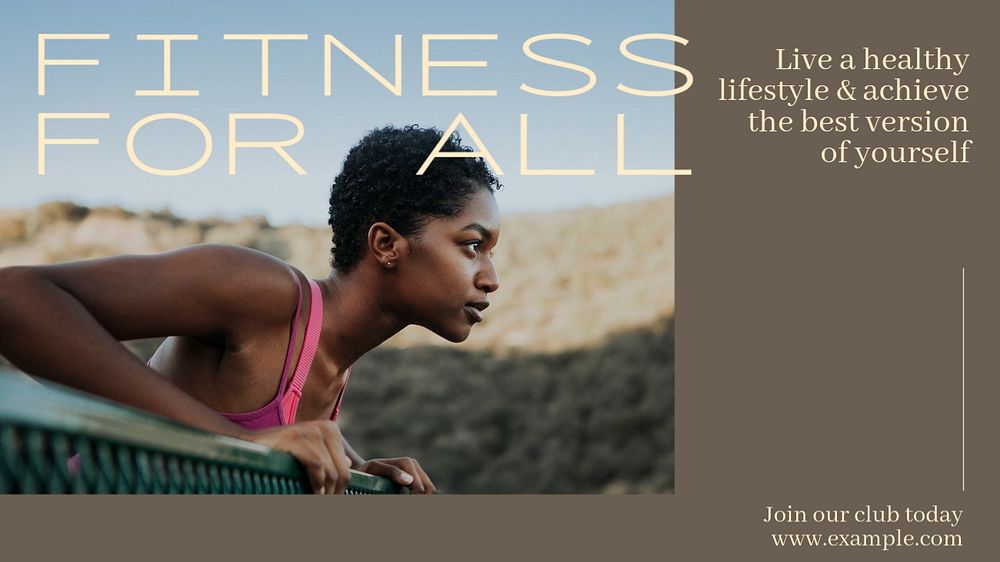 Fitness center & gym  blog banner template, editable text