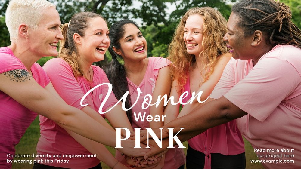 Women wear pink blog banner template, editable text