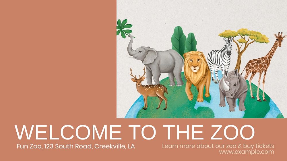 Zoo  blog banner template, editable text