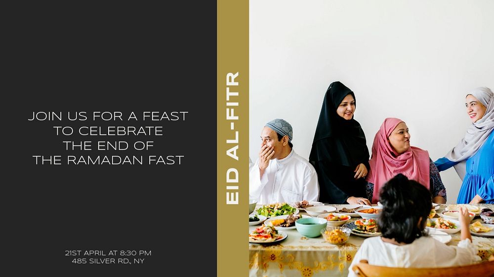 Eid al-Fitr  blog banner template, editable text