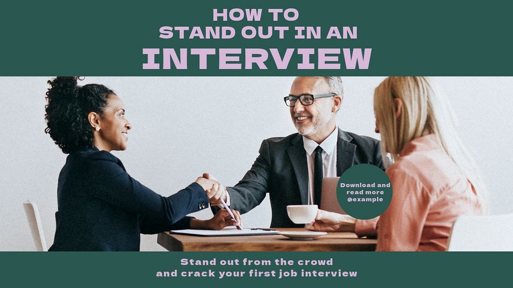 Interview blog banner template, editable text