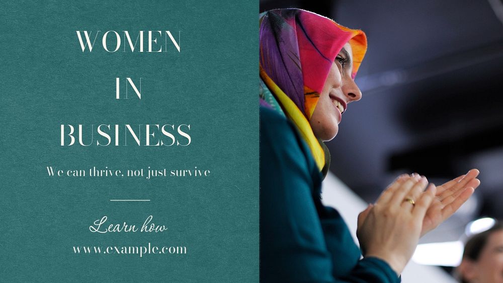 Women in business  blog banner template, editable text