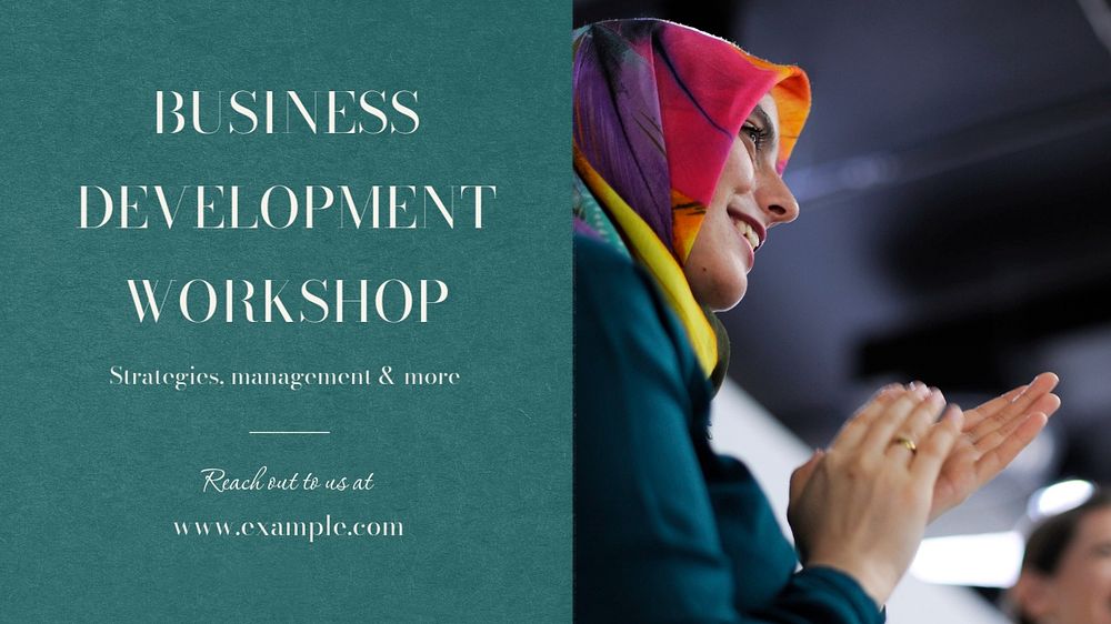 Business development workshop  blog banner template, editable text