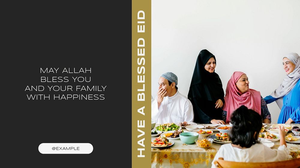 Have a blessed Eid  blog banner template, editable text