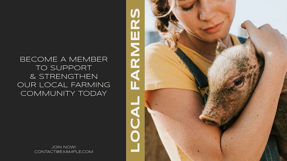 Local farmers community  blog banner template, editable text