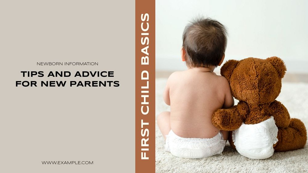 First child  blog banner template, editable text