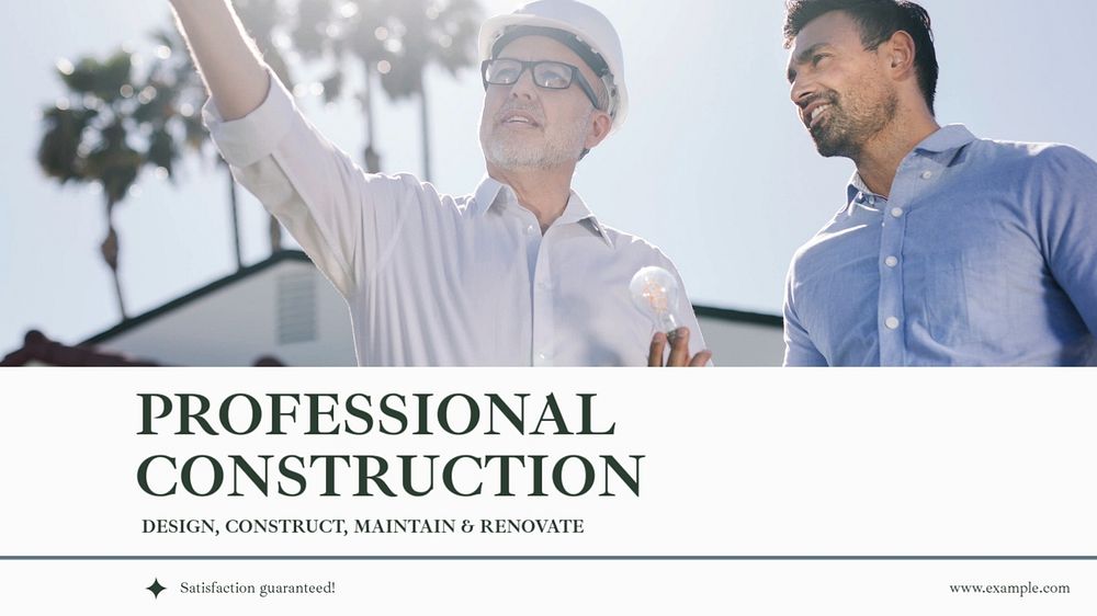 Professional construction  blog banner template, editable text