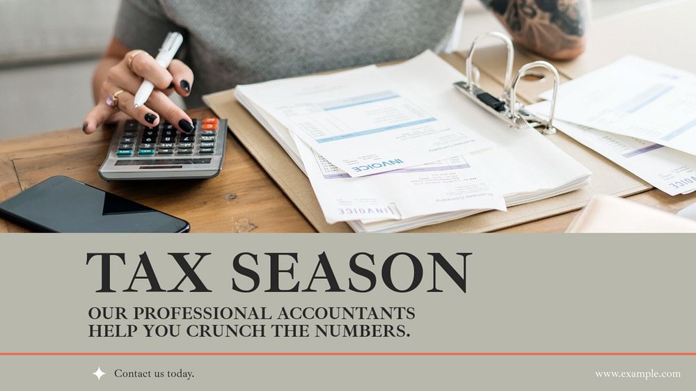 Tax season  blog banner template, editable text