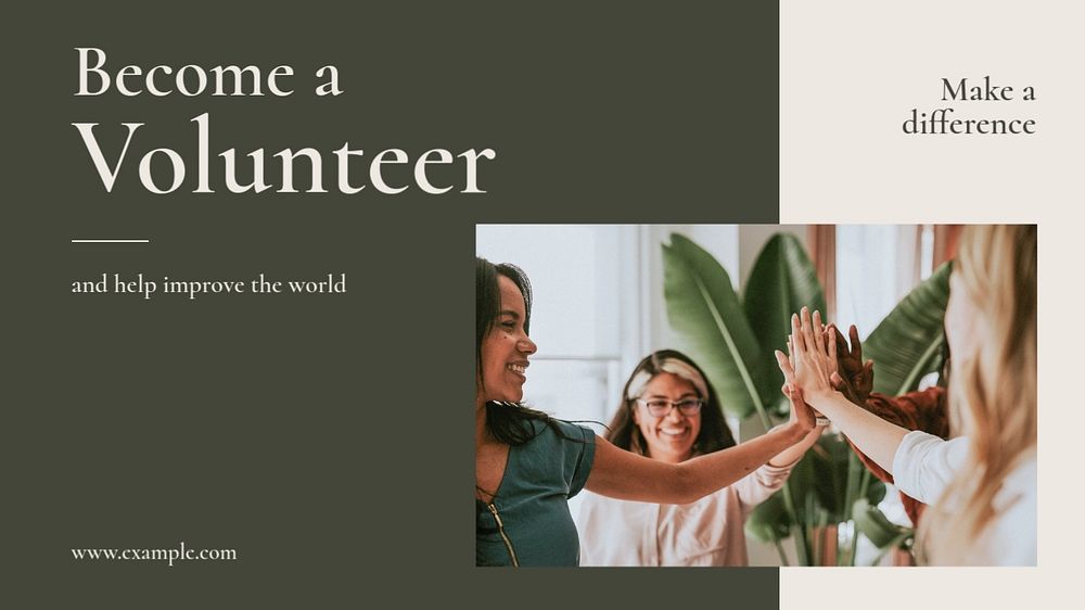 Become a volunteer  blog banner template, editable text