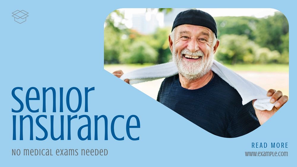 Senior insurance  blog banner template, editable text