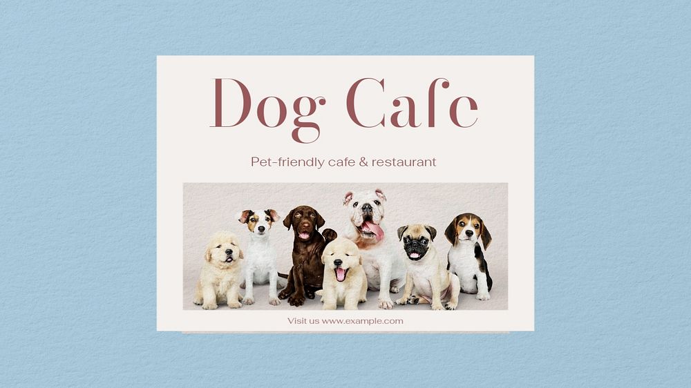 Dog cafe  blog banner template, editable text