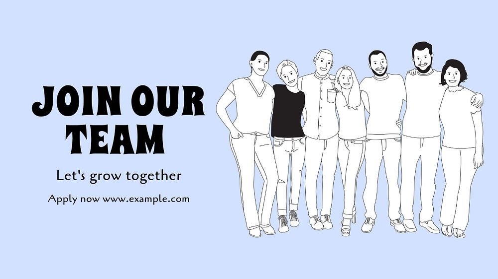 Join our team  blog banner template, editable text