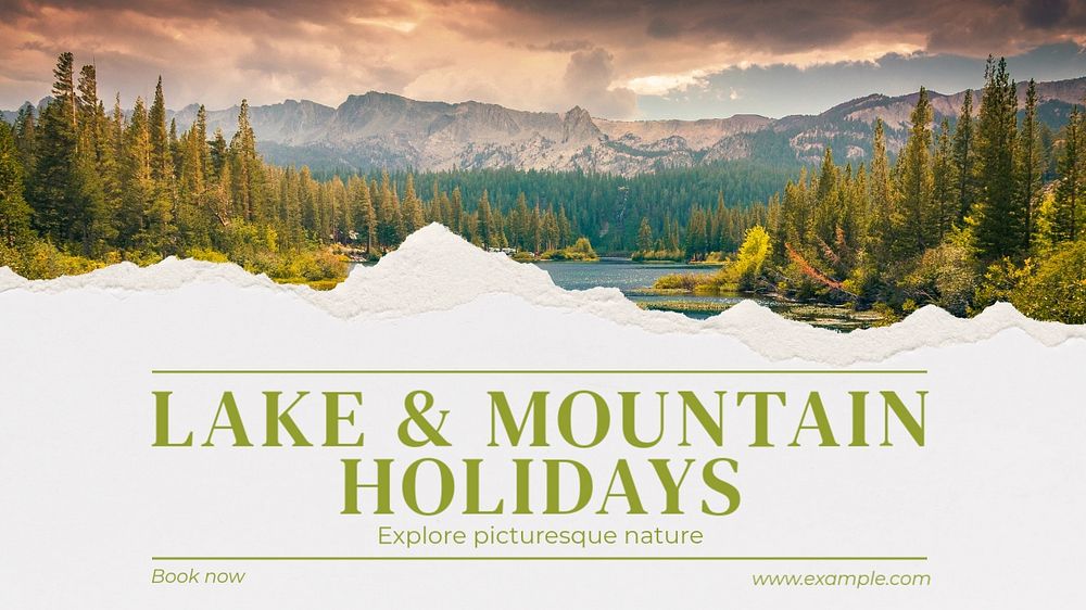 Nature holiday  blog banner template, editable text