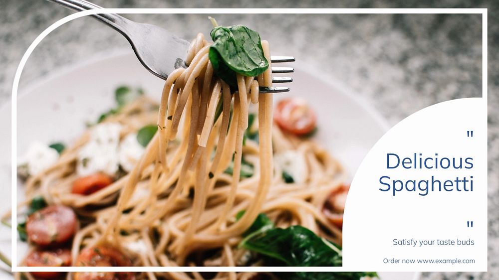 Delicious spaghetti  blog banner template, editable text