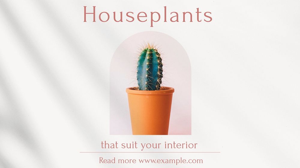 Houseplant  blog banner template, editable text