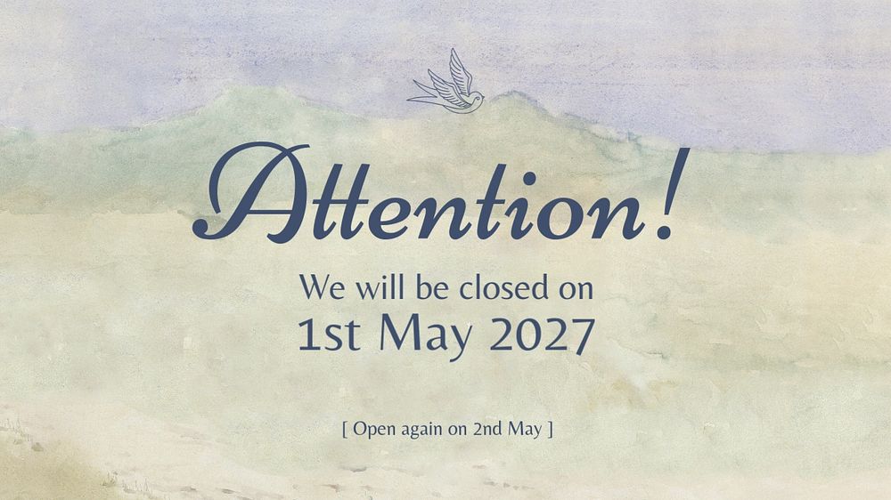 Attention blog banner template, editable text