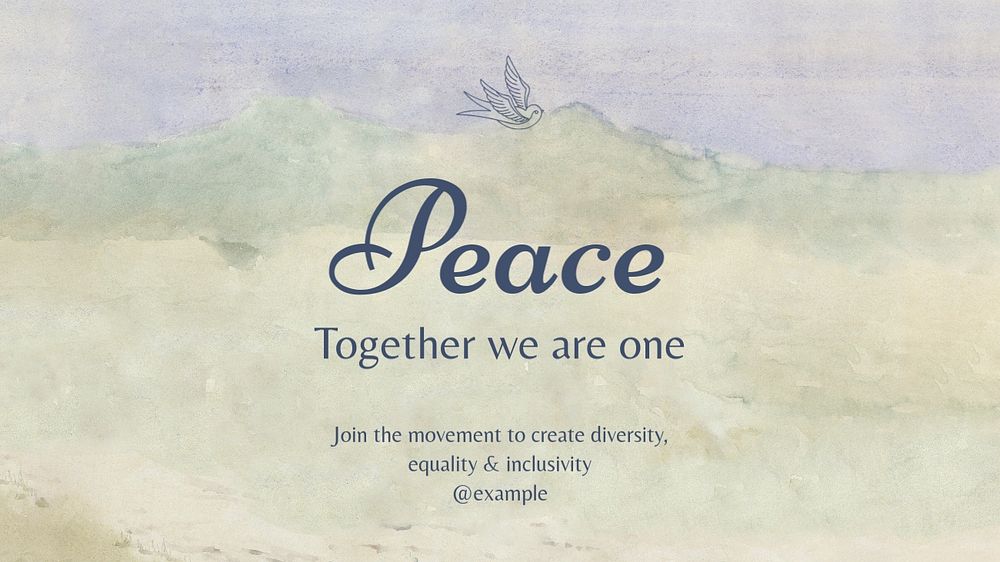 Peace, diversity & equality blog banner template, editable text