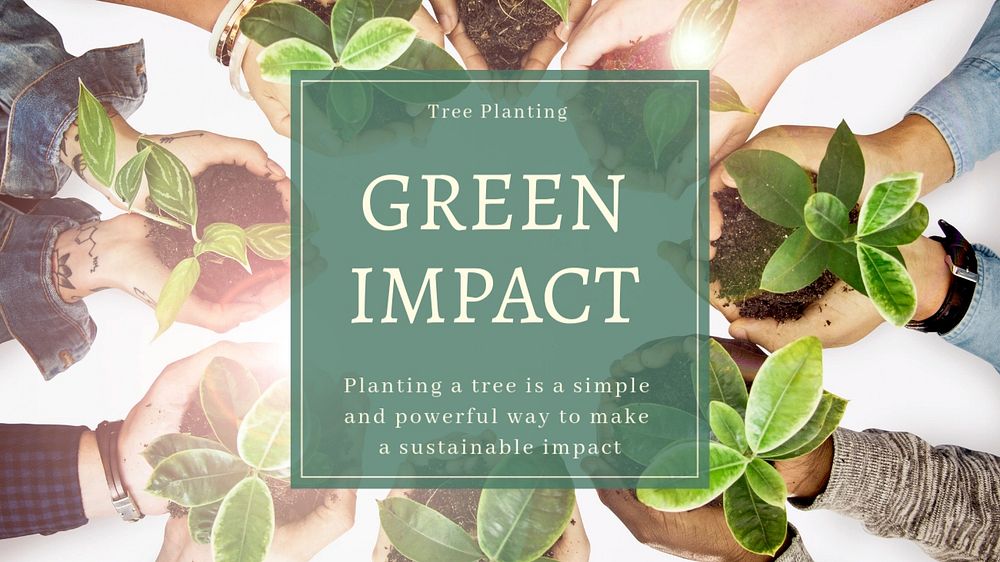 Green impact  blog banner template, editable text