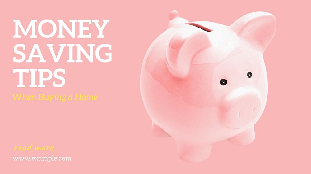 Money saving tips  blog banner template, editable text