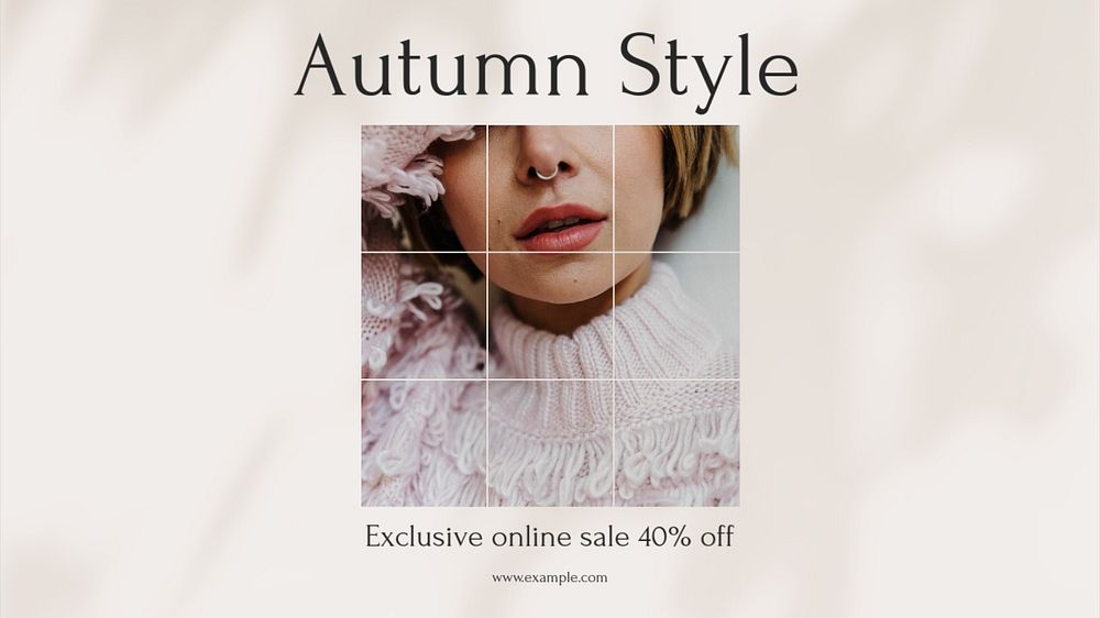 Autumn style blog banner template, editable text