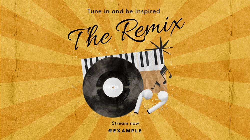 The remix blog banner template, editable text