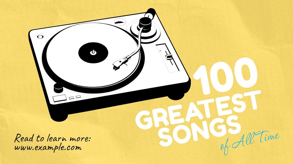 Greatest songs blog banner template, editable text